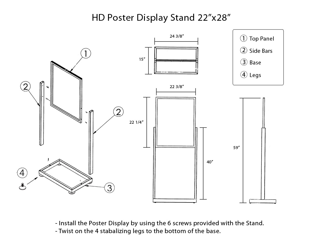 22x28 Weather Warrior Outdoor Sign Holder | 2-Sided Weatherproof Heavy Duty  Poster Stand