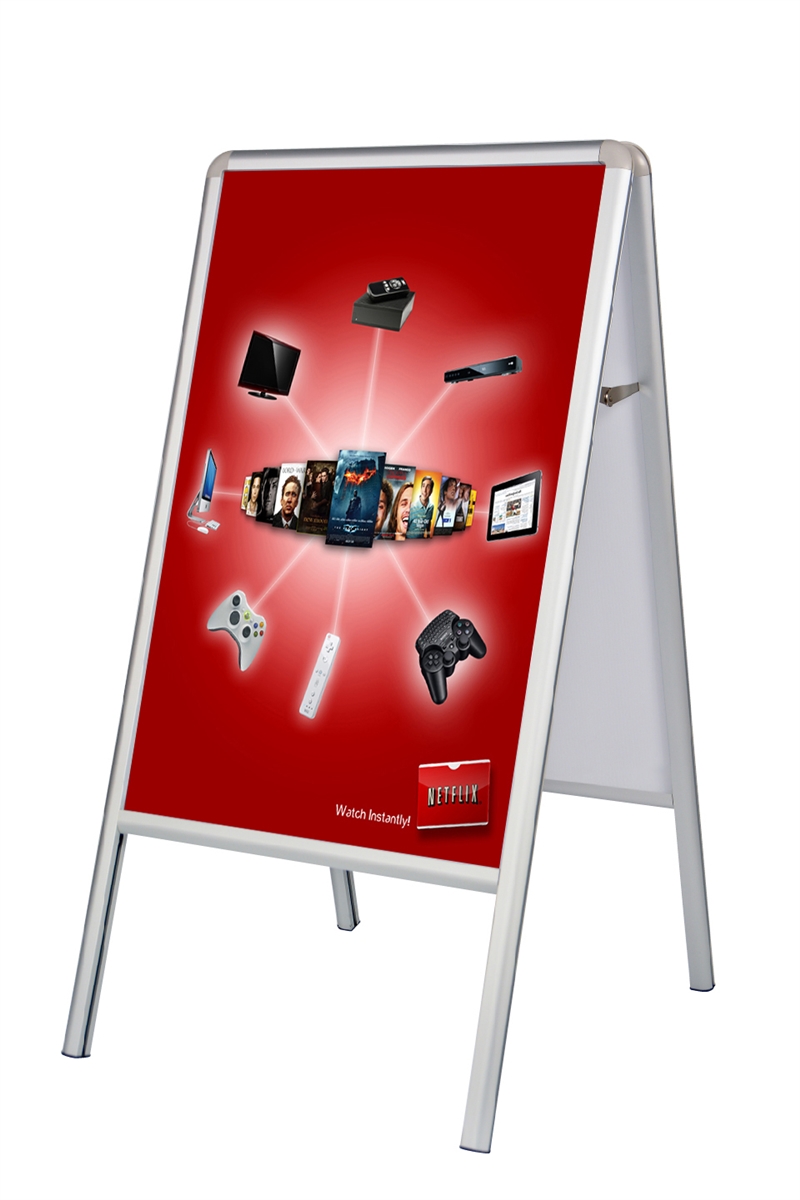 Custom Poster With Stand 22 X 28 Double Sided Poster Sign Slide-in Metal  Pedestal Sign Holder for Trade Shows, and Exhibitions 